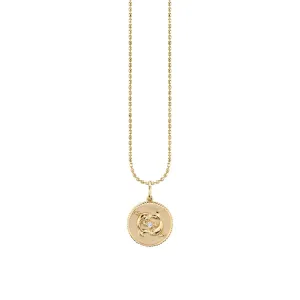 Gold & Diamond Pisces Zodiac Medallion