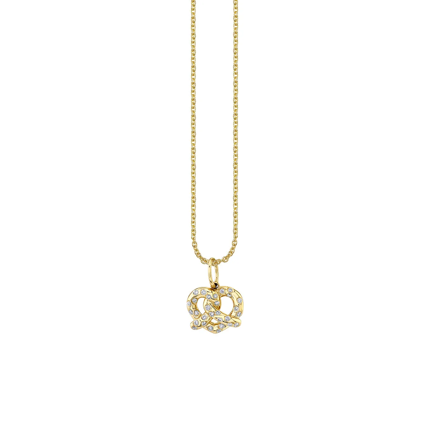 Gold & Diamond Pretzel Charm