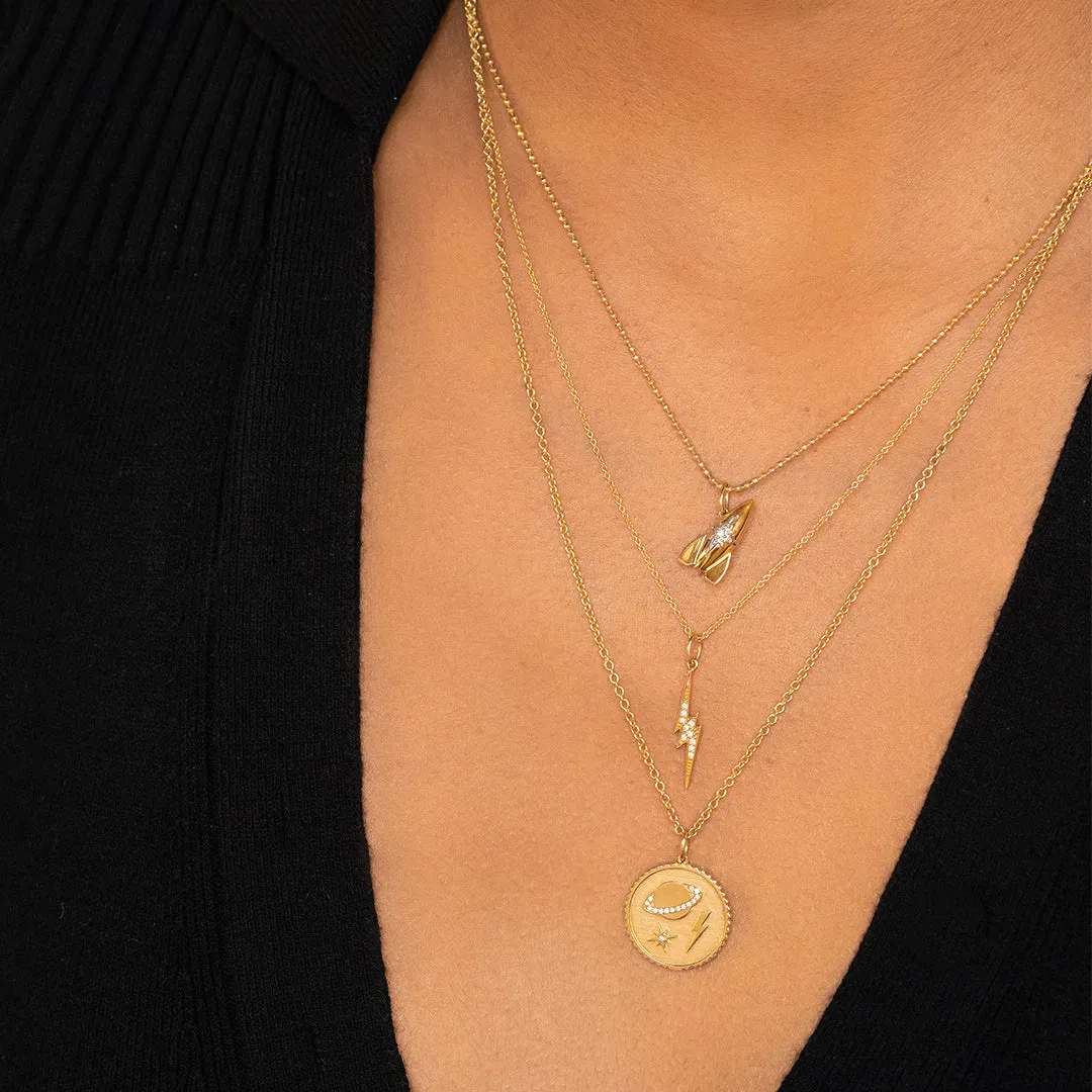Gold & Diamond Rocket Charm