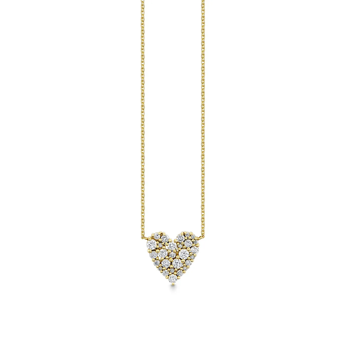 Gold & Diamond Small Cocktail Heart Necklace