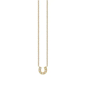Gold & Diamond Small Horseshoe Necklace