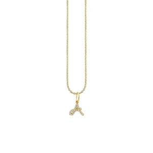 Gold & Diamond Small Initial Charm Necklace