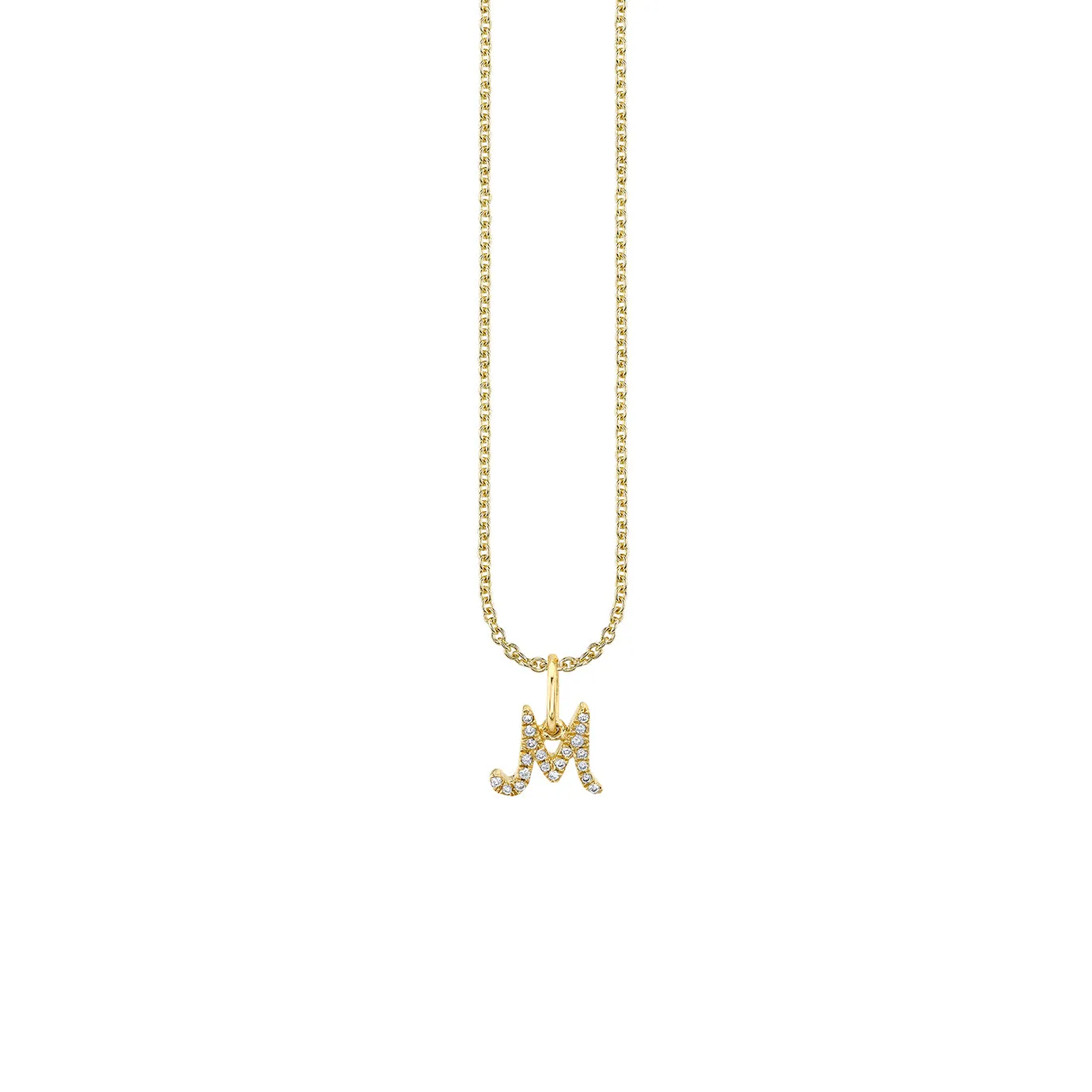 Gold & Diamond Small Initial Charm Necklace