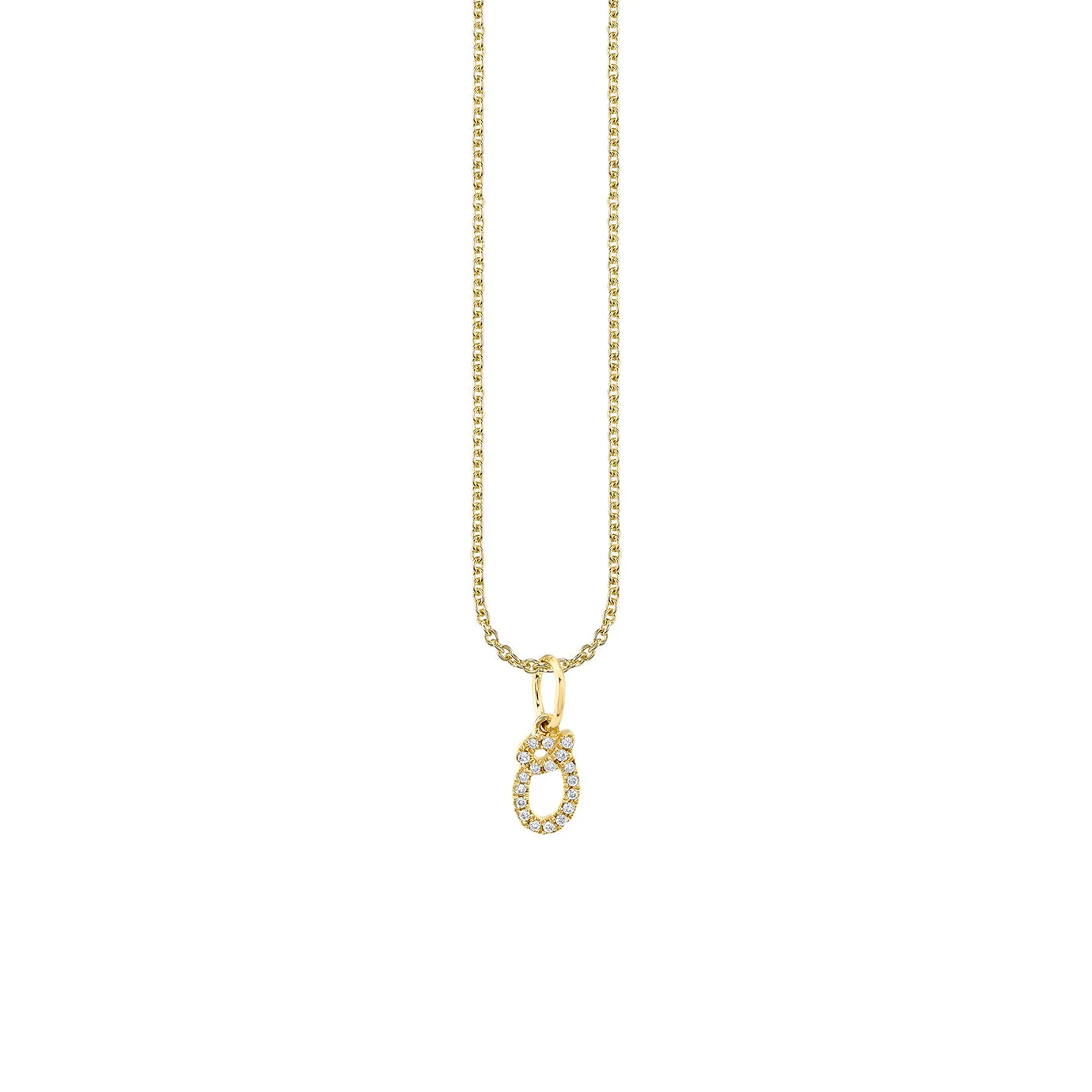 Gold & Diamond Small Initial Charm Necklace