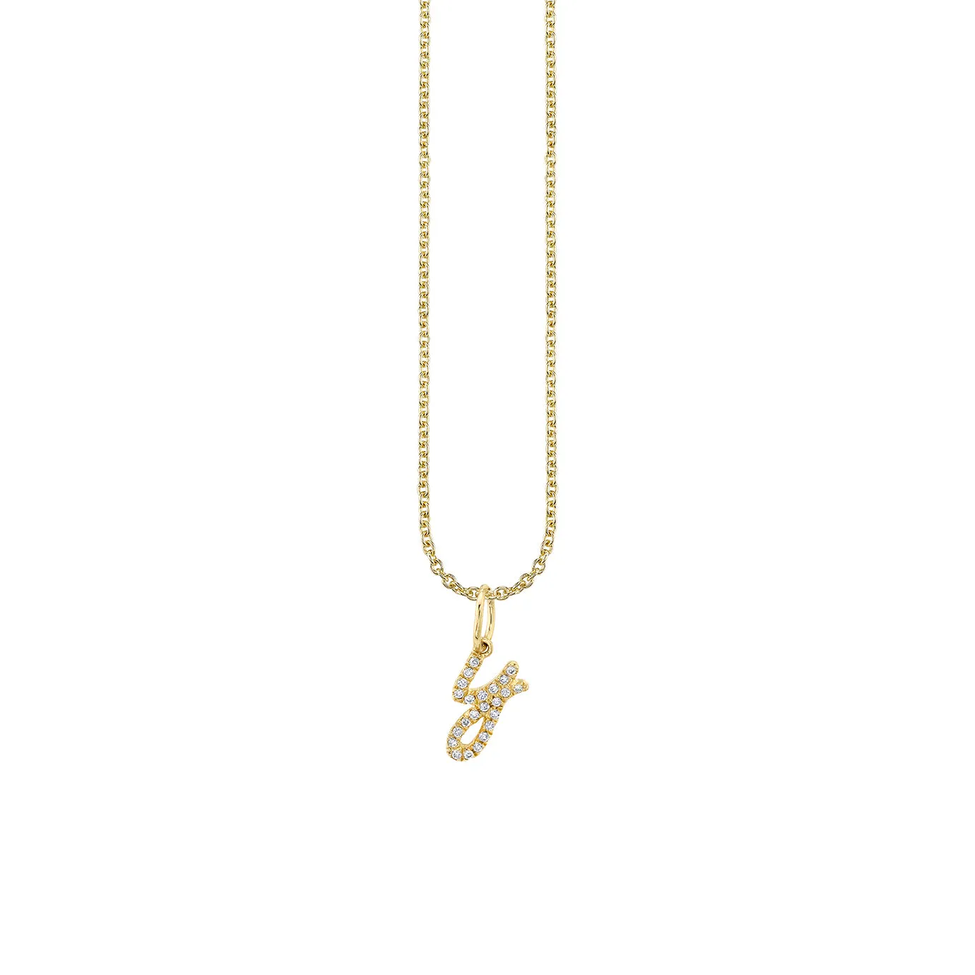 Gold & Diamond Small Initial Charm Necklace