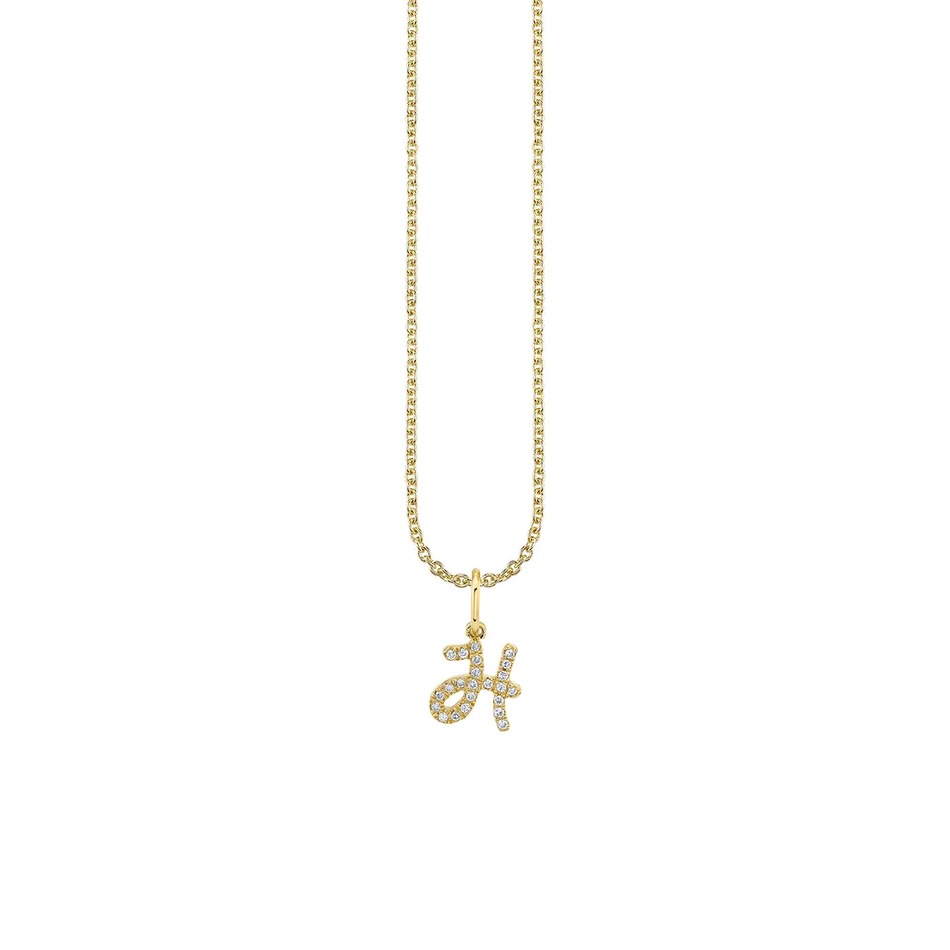 Gold & Diamond Small Initial Charm Necklace