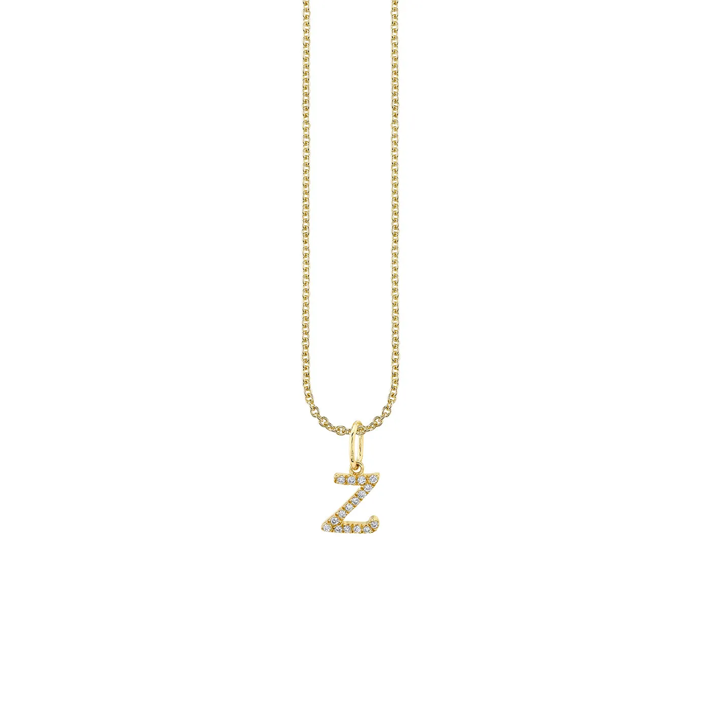 Gold & Diamond Small Initial Charm Necklace
