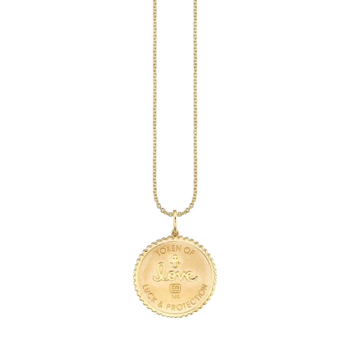 Gold & Diamond Small Luck Coin with Rays Charm