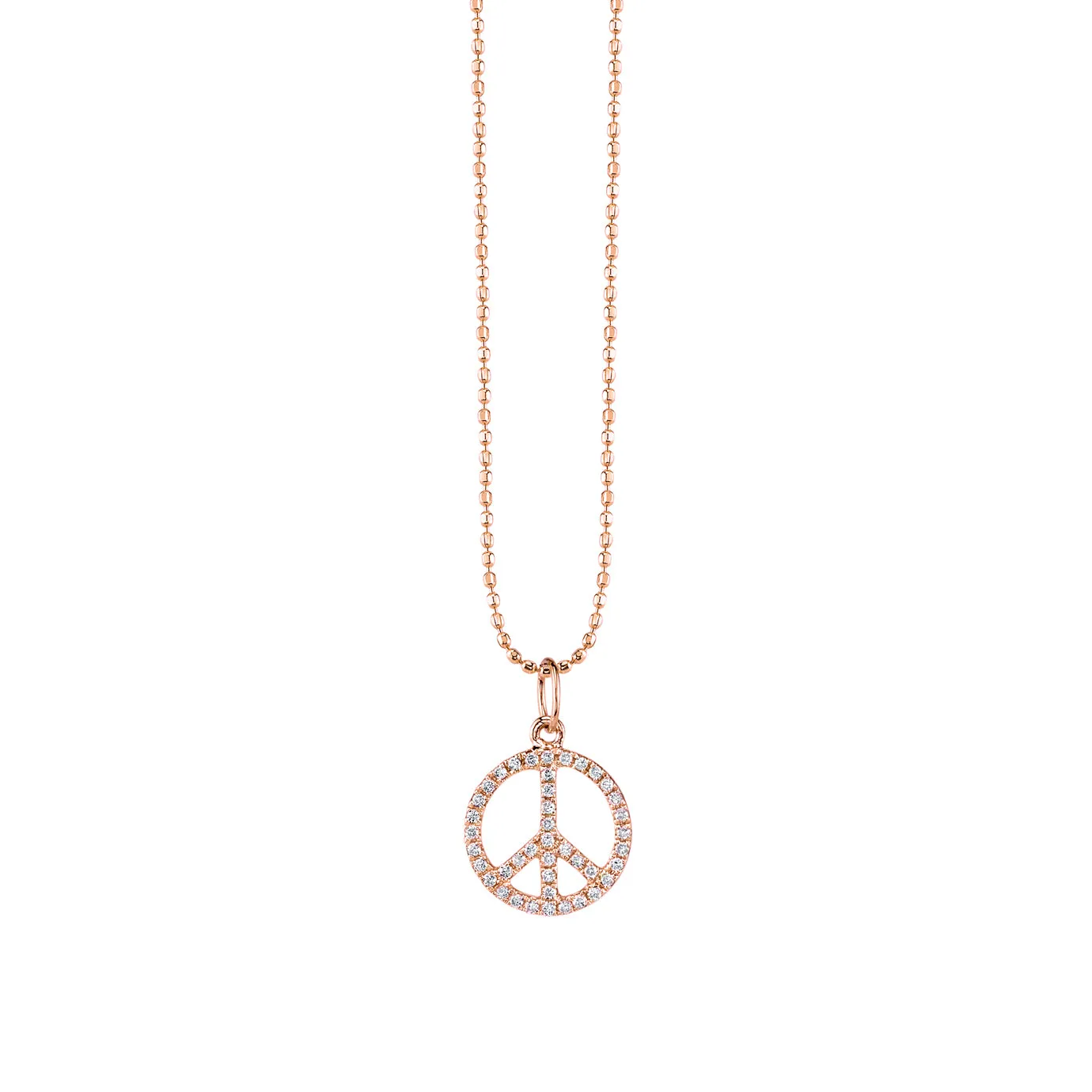 Gold & Diamond Small Peace Sign Charm