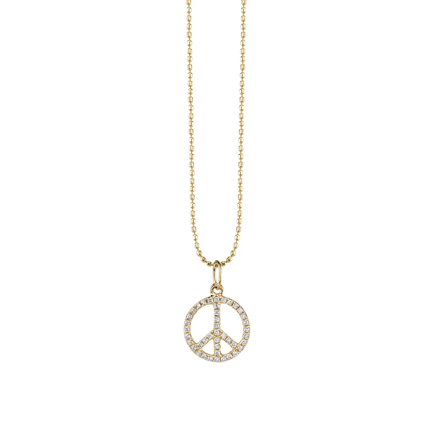 Gold & Diamond Small Peace Sign Charm