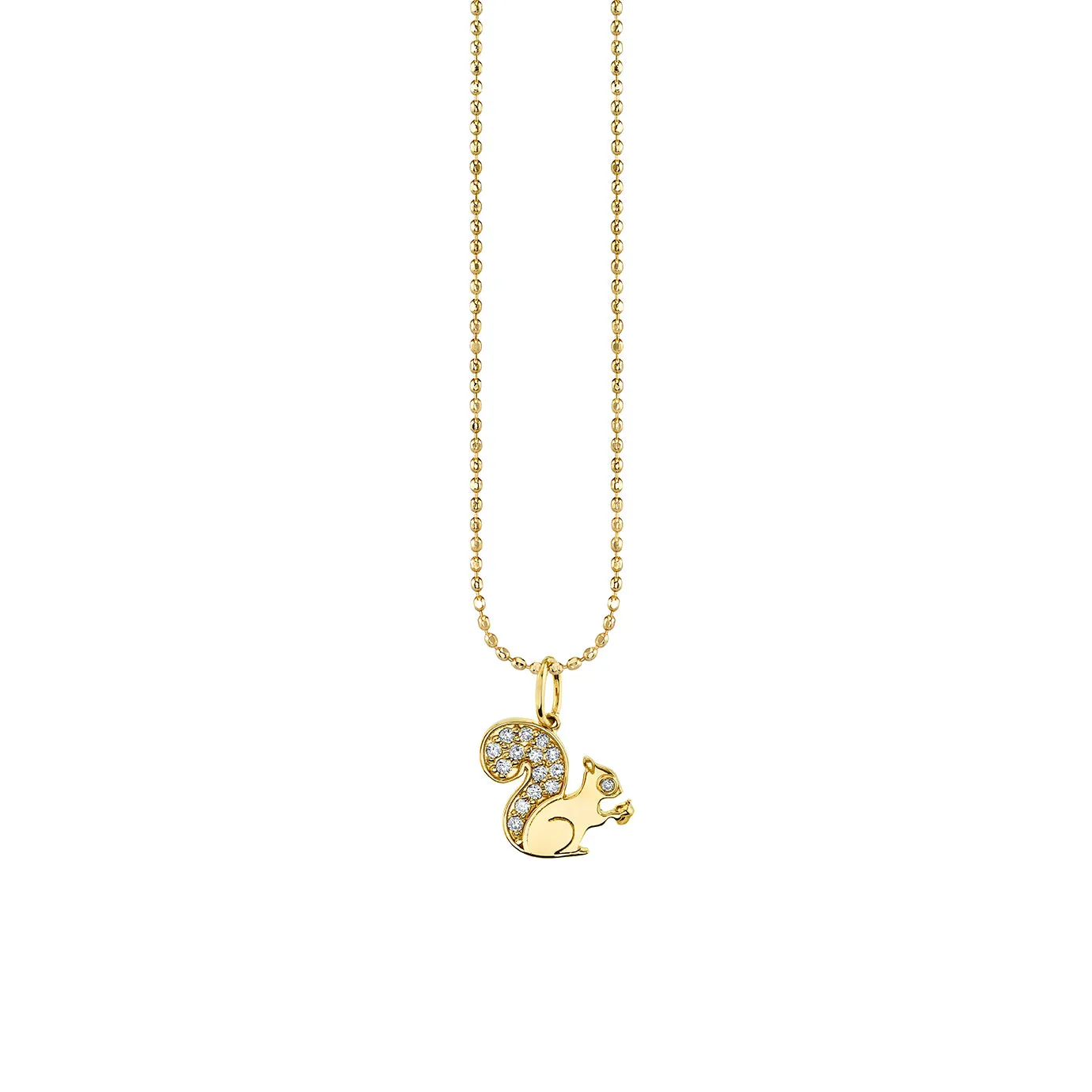 Gold & Diamond Small Squirrel Charm