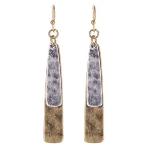Gold & Silver Layered Tapered Dangle Earrings