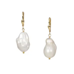 Gold Baroque Pearl Earrings