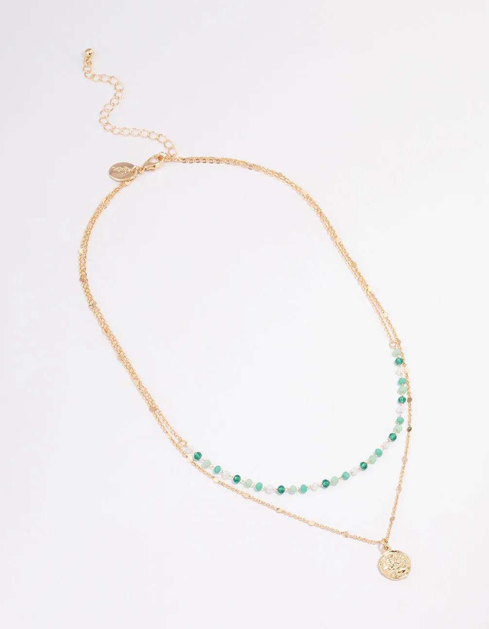 Gold Bead & Coin Layered Necklace