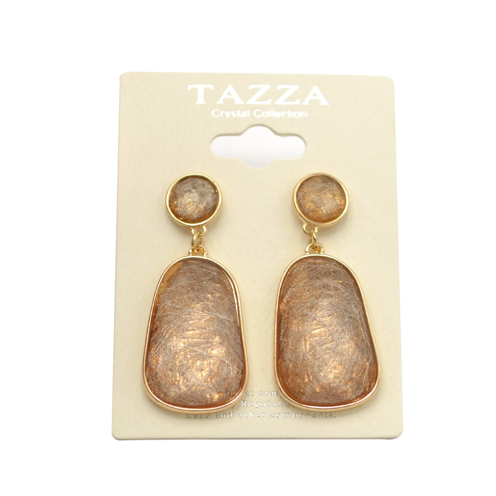GOLD CHAMPAGNE GEOMETRIC FACETED DANGLE DROP EARRINGS #SQGN9122607CH