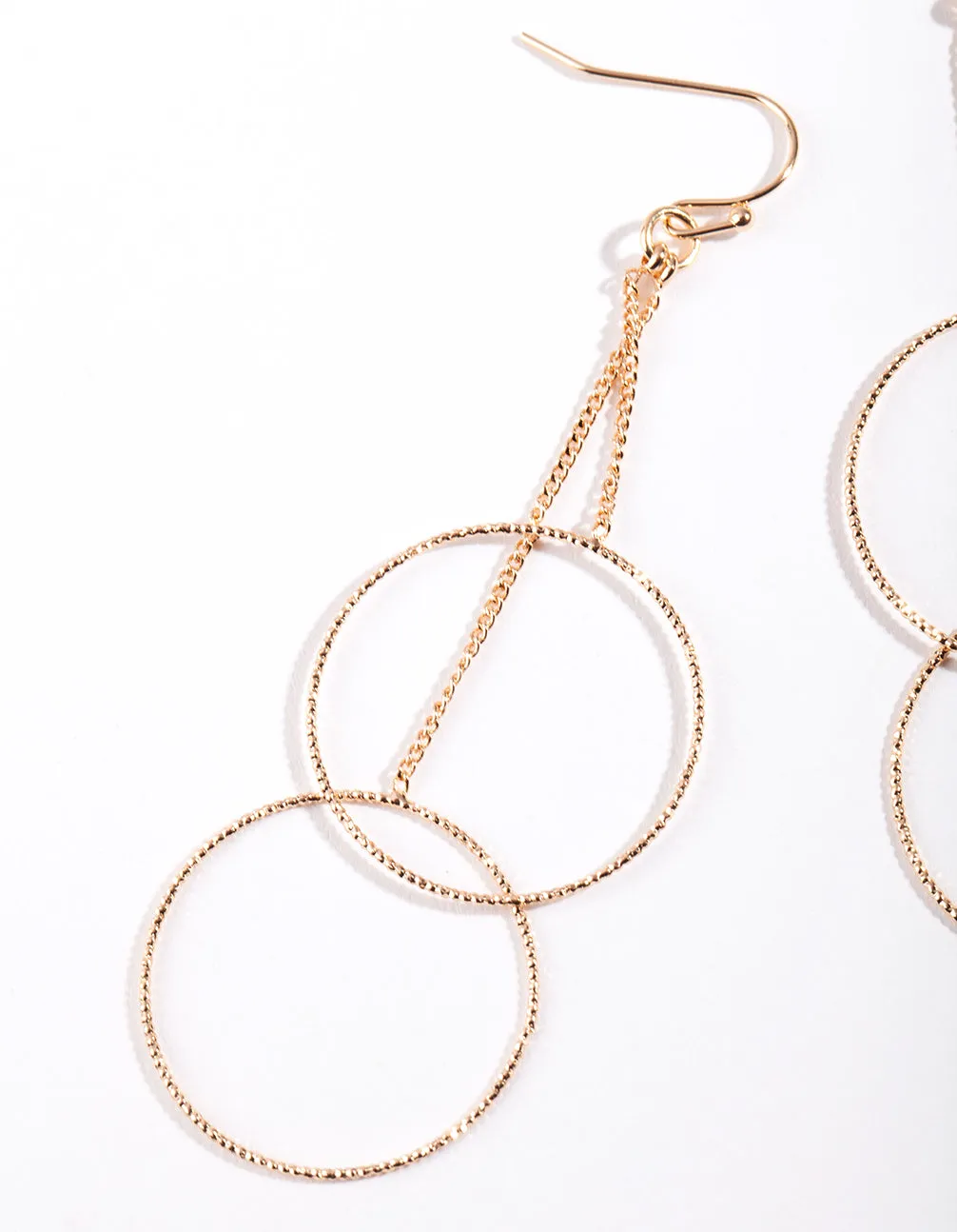 Gold Duo Chain Drop Earrings