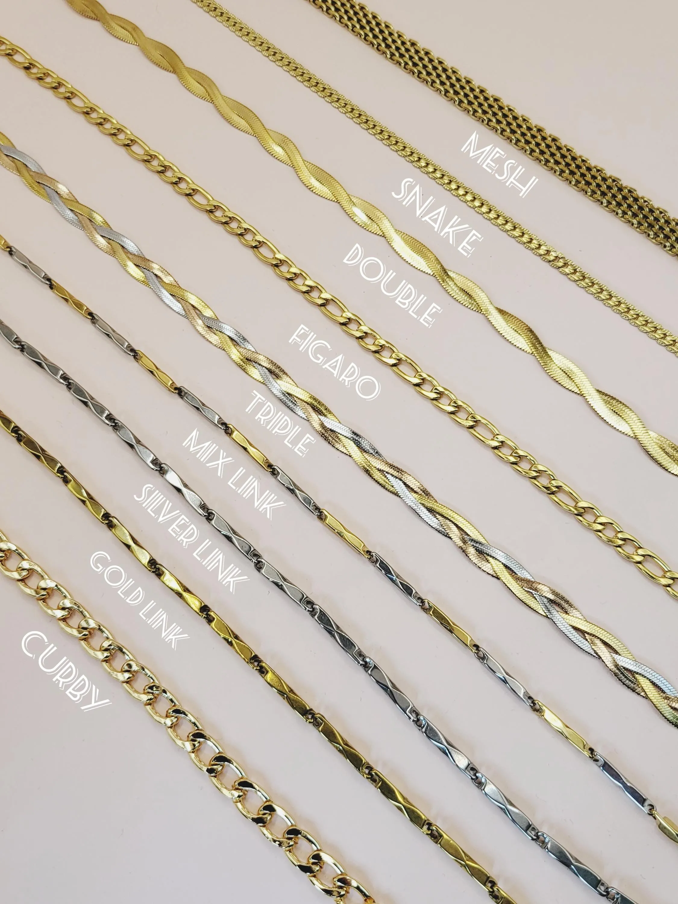 Gold Filled , Silver Link  Chain Chunky  Non Tarnish Tubular Chain  Unisex Chain Necklace, WATERPROOF.