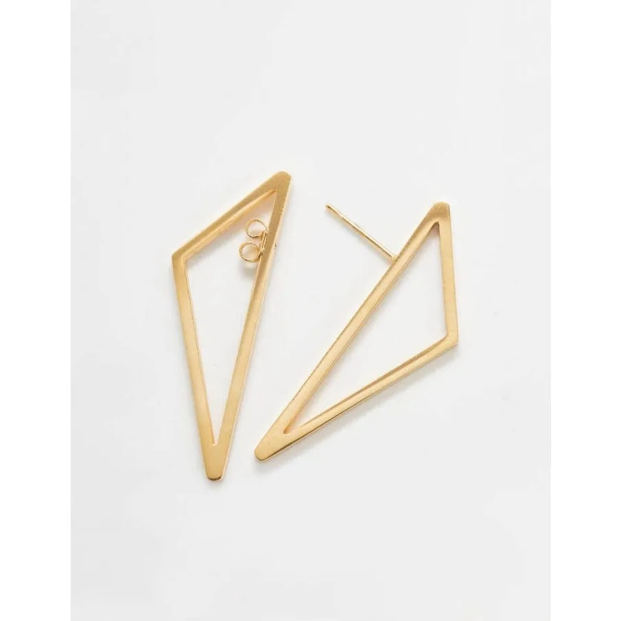 Gold Geo Triangle Earrings