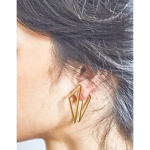 Gold Geo Triangle Earrings