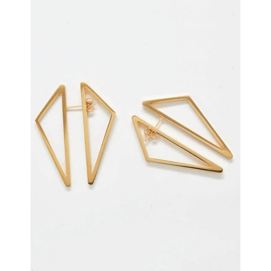 Gold Geo Triangle Earrings