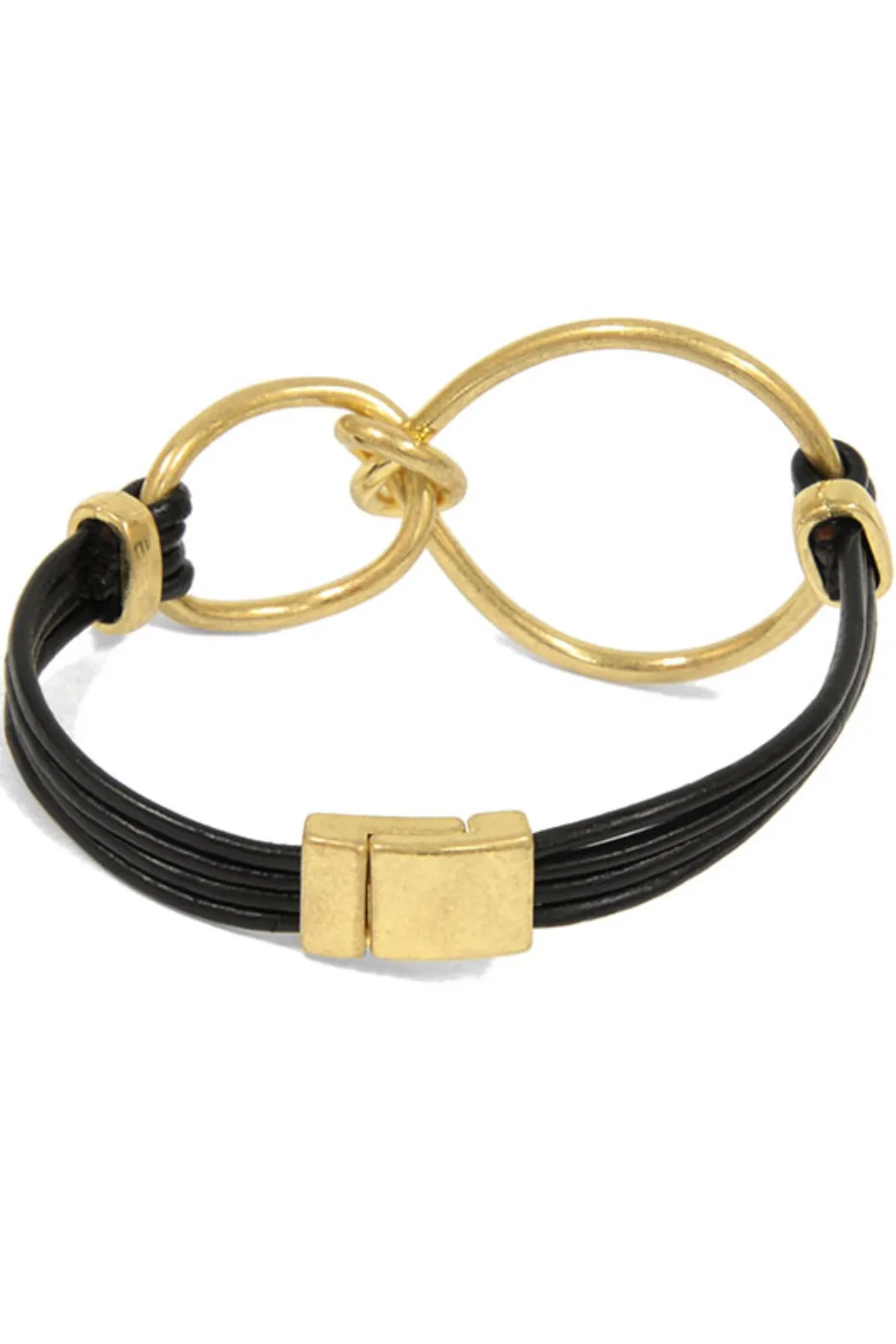 Gold Knotted Rings Bracelet