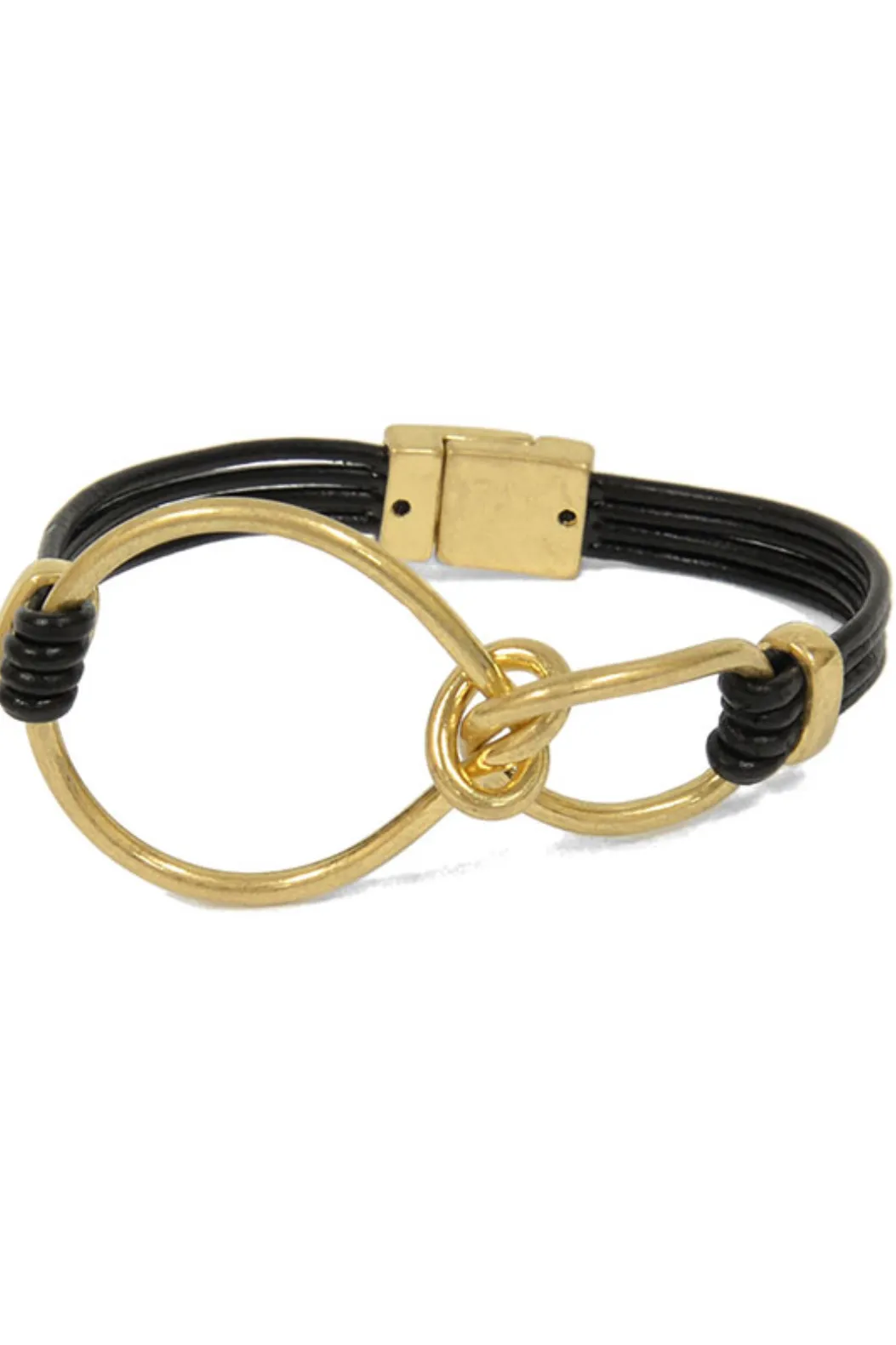 Gold Knotted Rings Bracelet