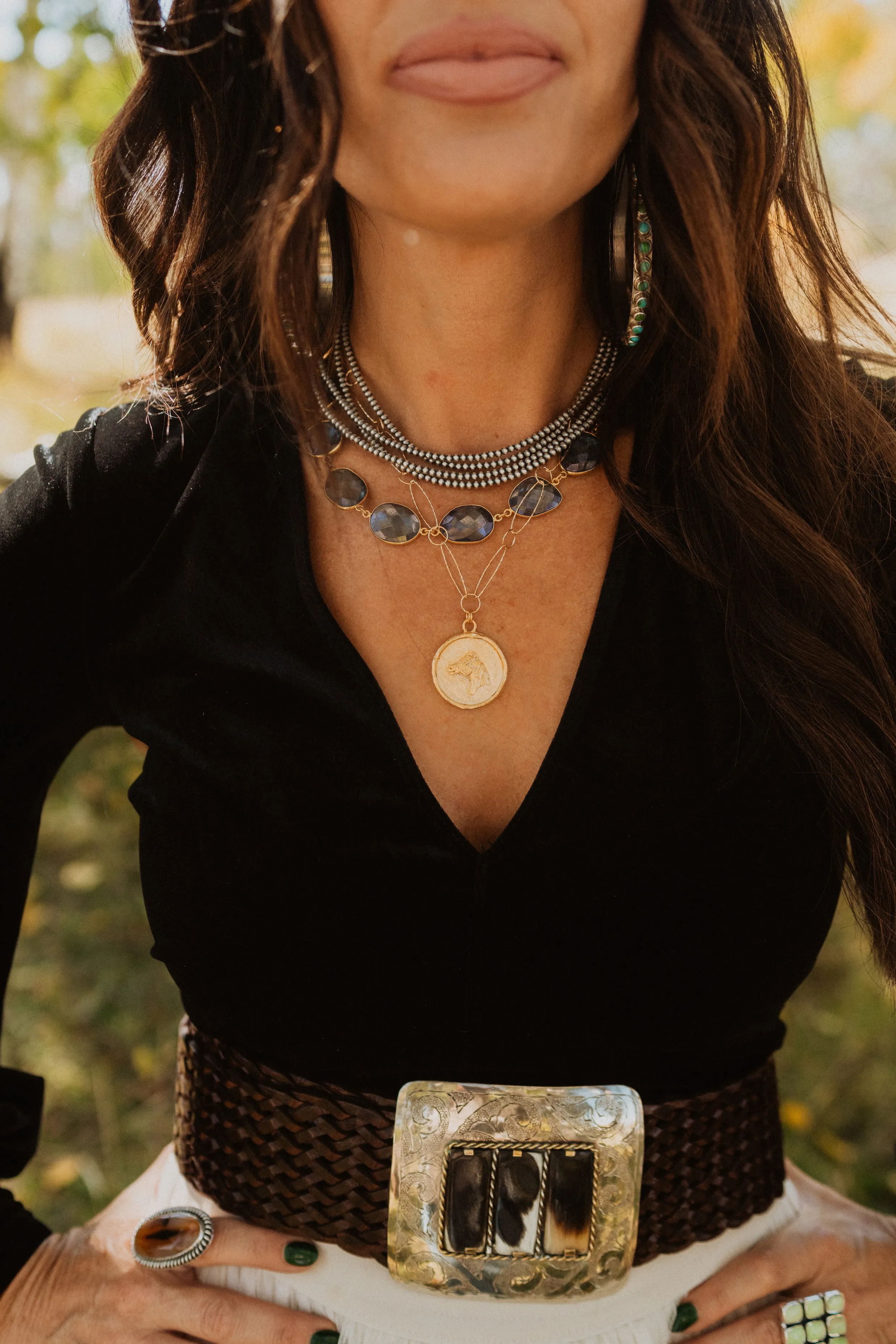 Gold on Gold El Caballo Necklace
