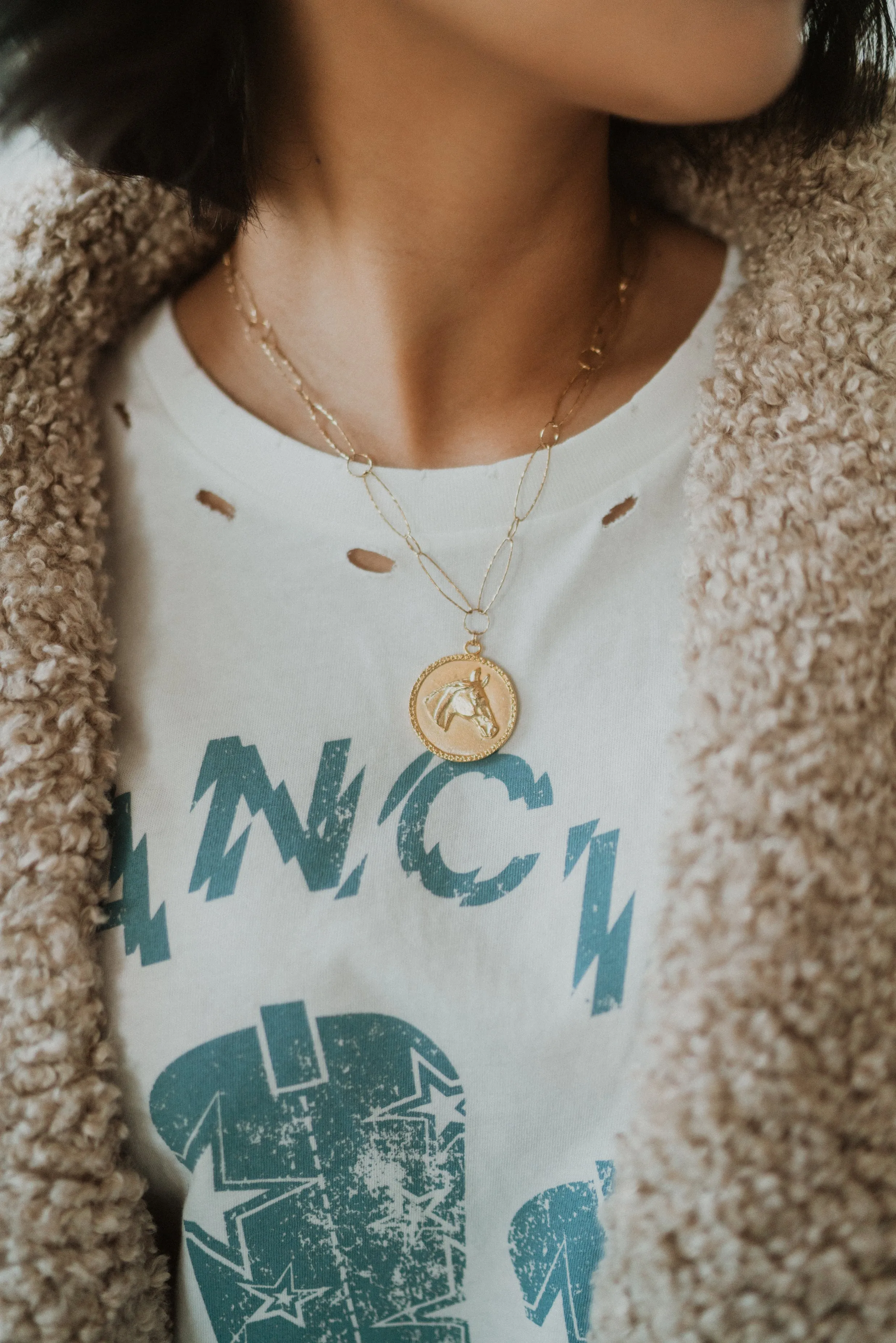 Gold on Gold El Caballo Necklace