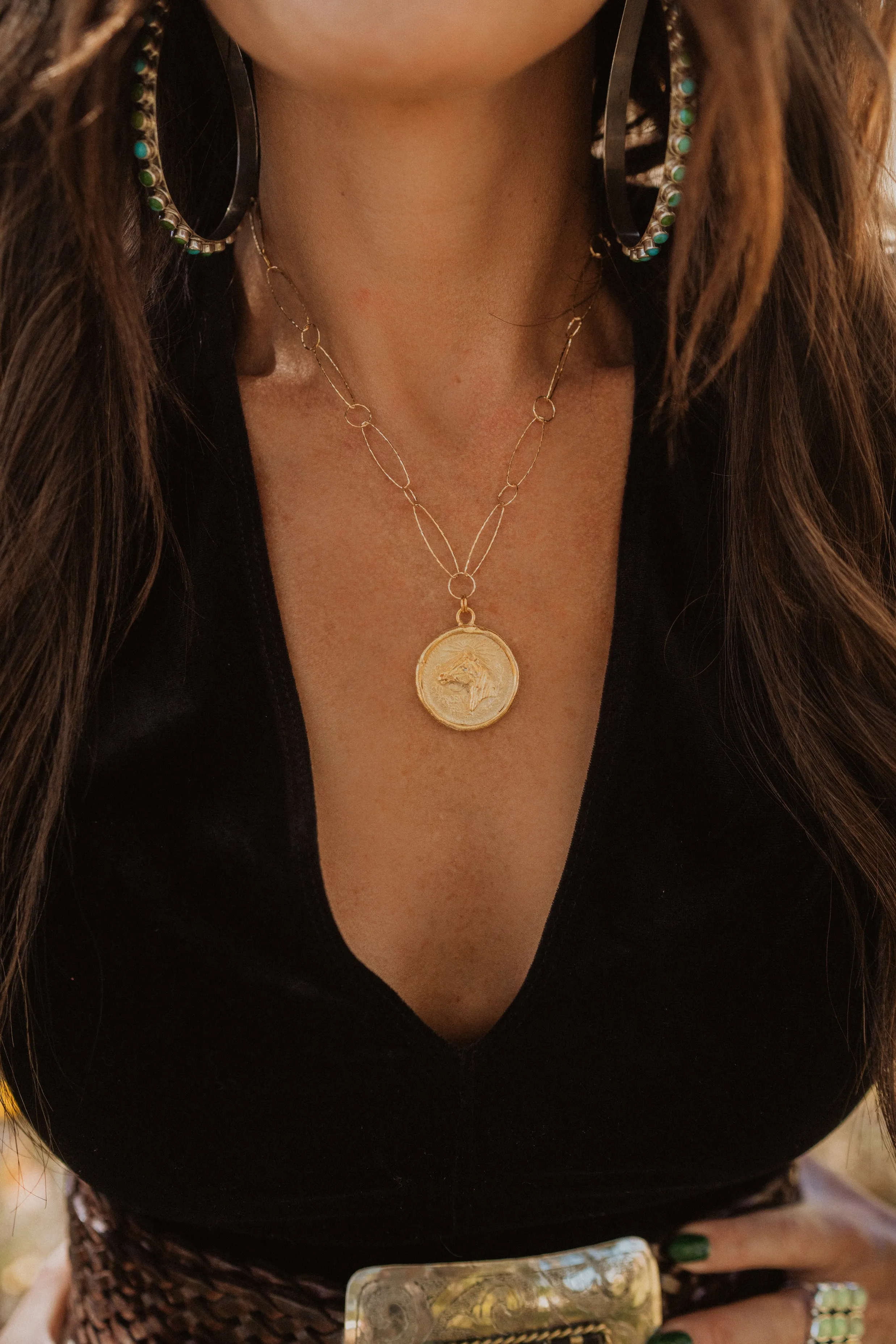 Gold on Gold El Caballo Necklace