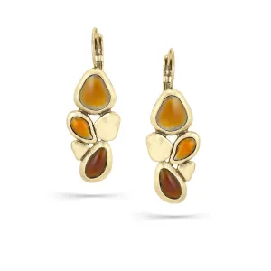 GOLD ORANGE RESIN DROP EARRINGS #222BR3201 (1F5/10B3)