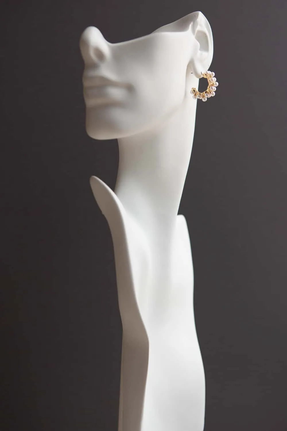 Gold Pearl Hoop Earrings