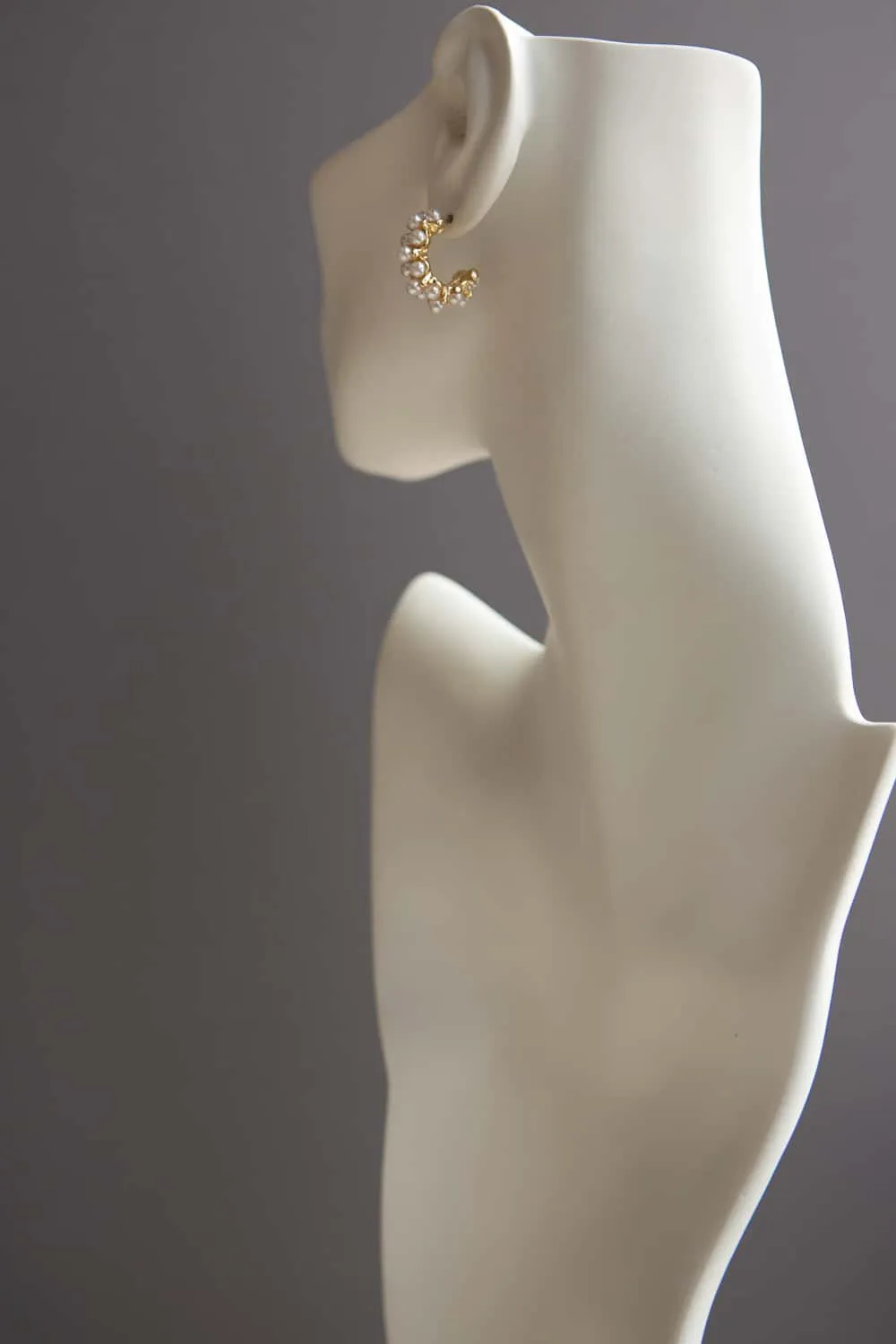 Gold Pearl Hoop Earrings
