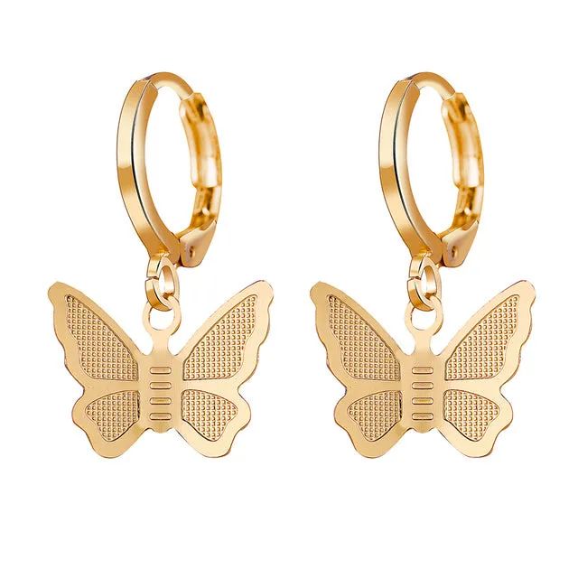 Gold Sequin Drop Earrings Set