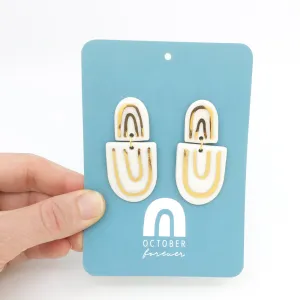Golden Rainbow Dangles- Double Arch Down