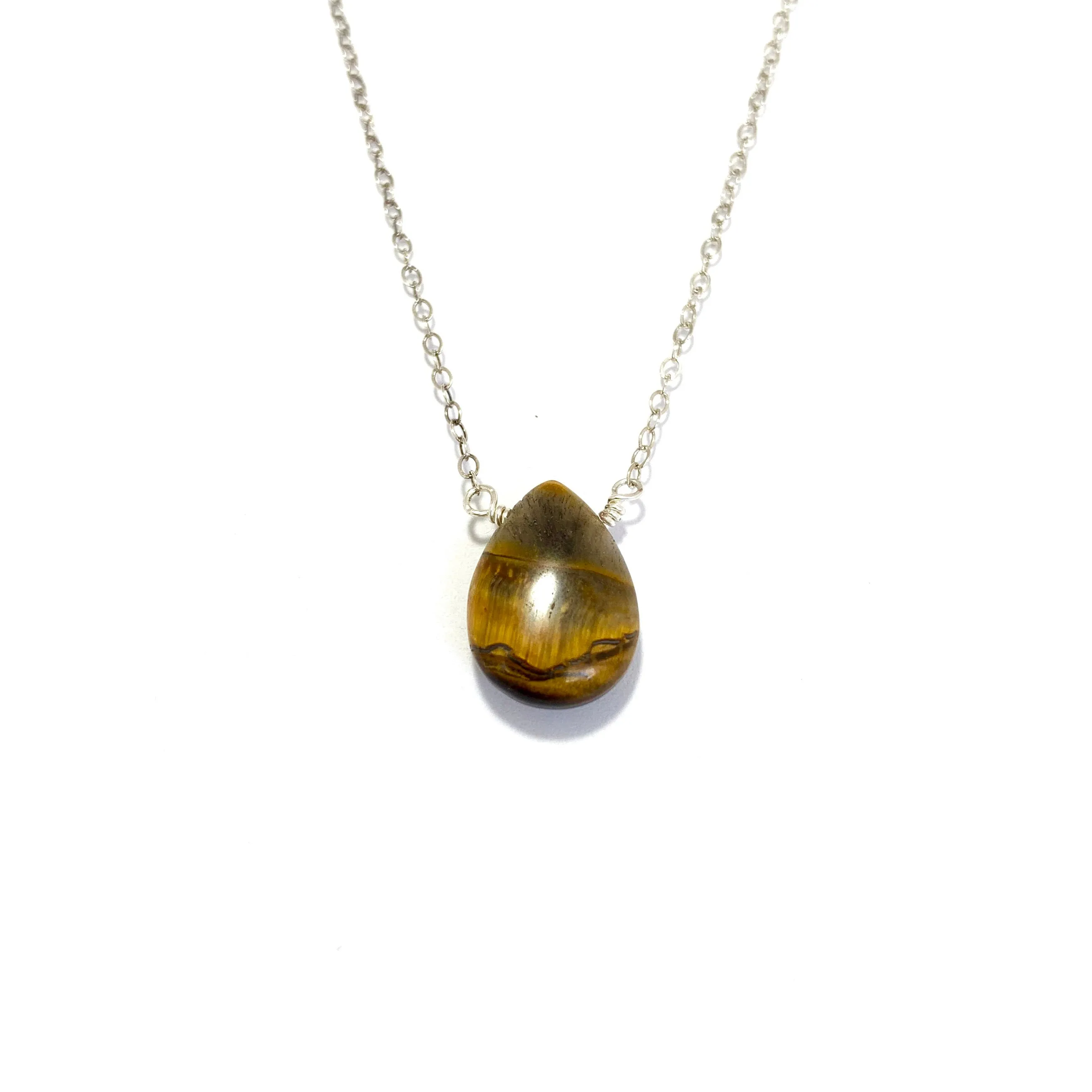 Golden Tiger Eye Droplet Chain Necklace