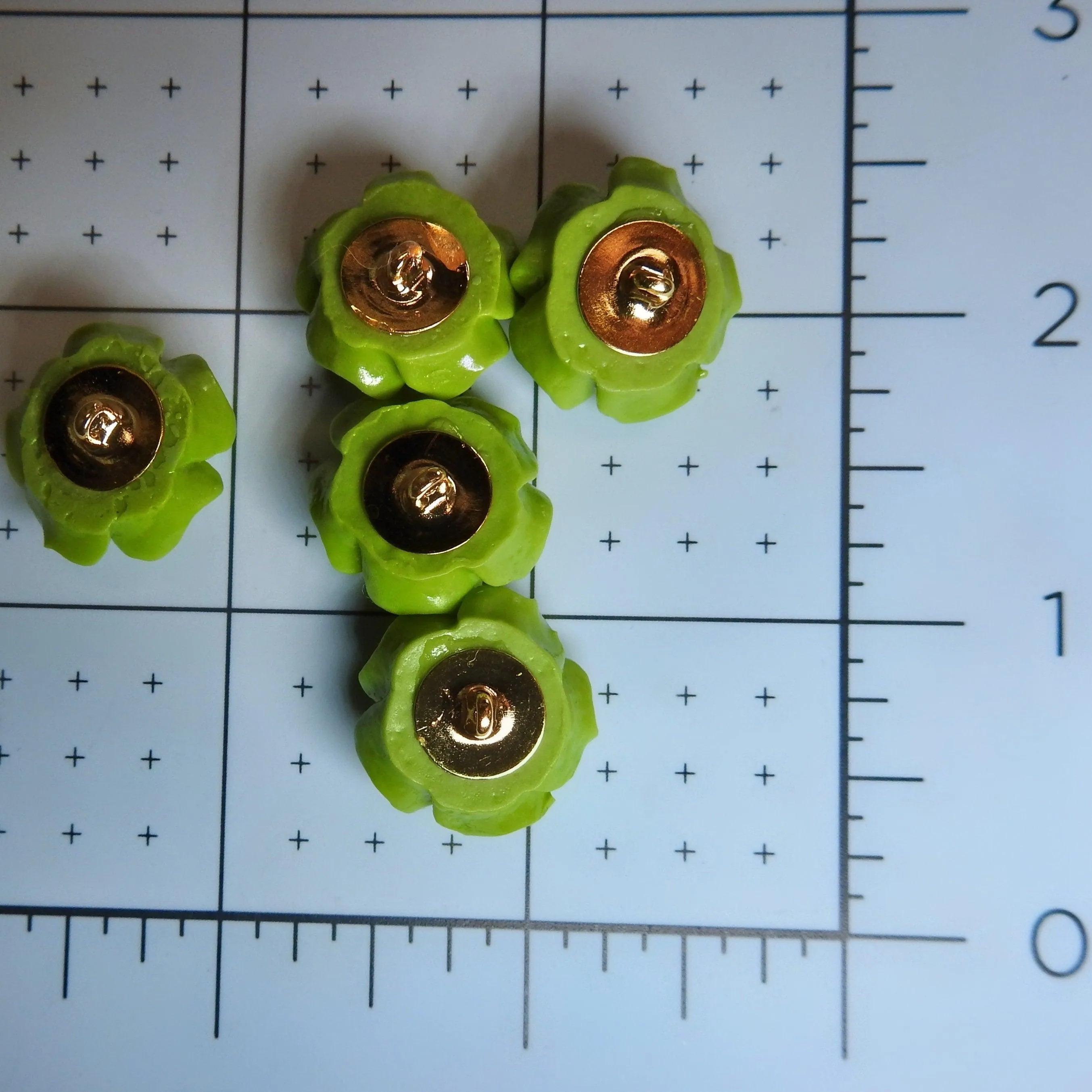 Green flower buttons
