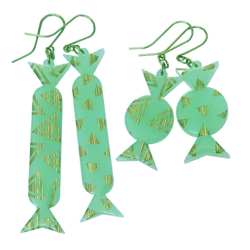 GREEN GLAM CANDY EARRINGS