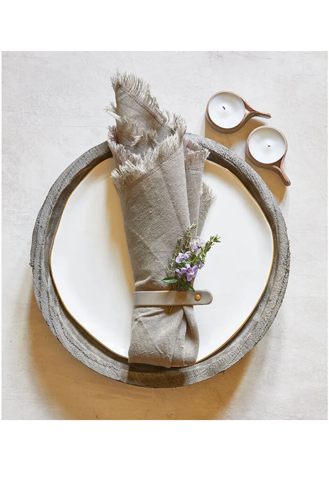 Grey Leather Accessory Rings
