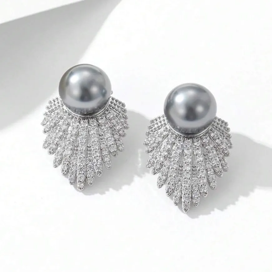 Grey Pearl Earrings