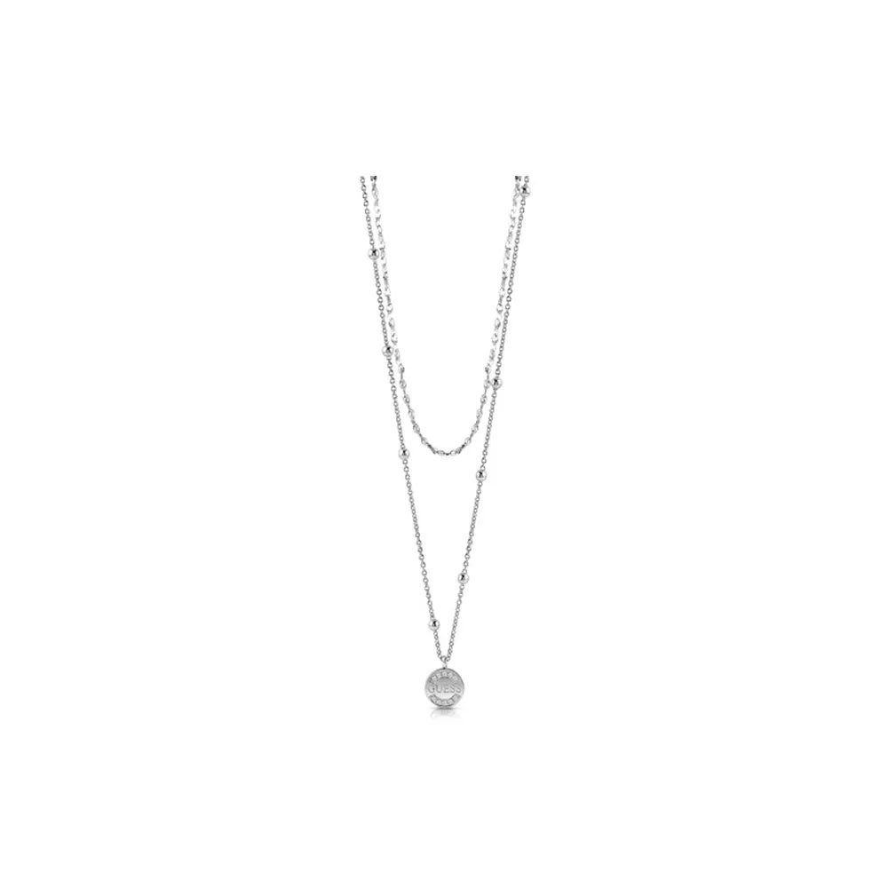 Guess Necklace Coin With Double Beads Design