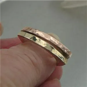 Hadar Designers Stackable 9k Gold Ring size 7.5 Handmade 925 Silver (H)LAST