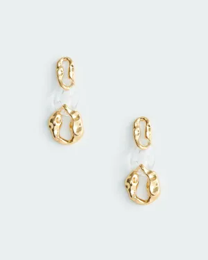 HAMMERED GOLD ACRYLIC EARRING