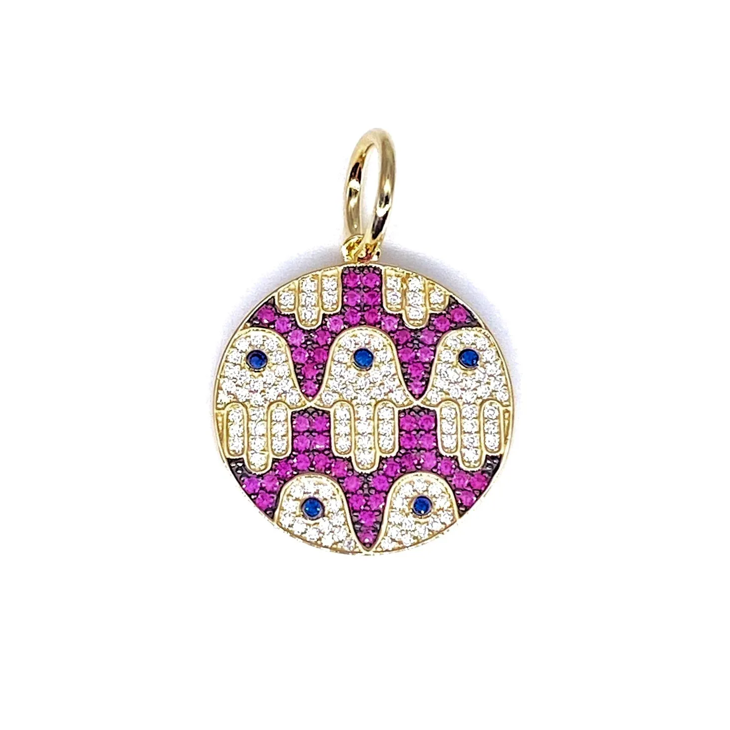 Hamsa Pave Coin Charm