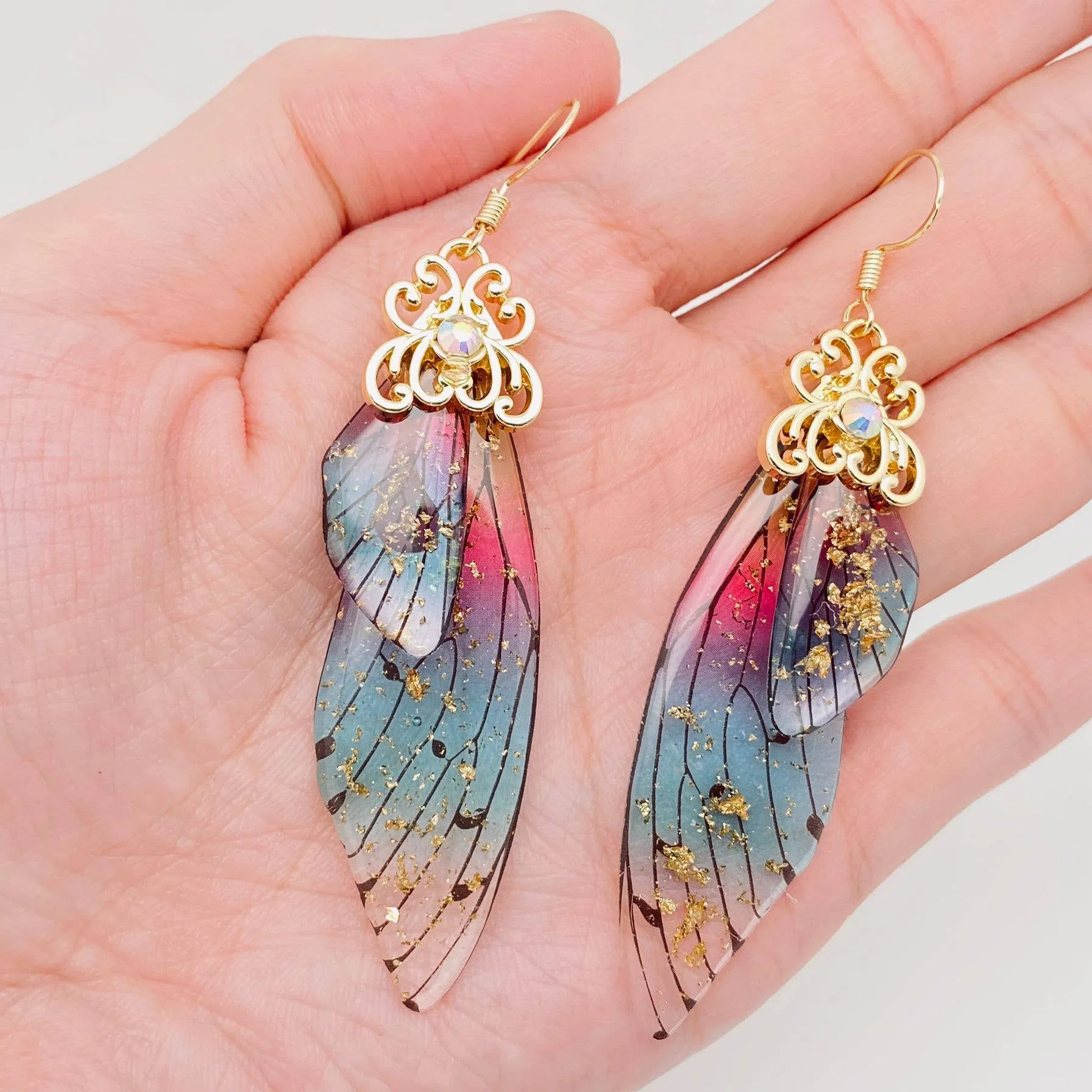 Handmade Fairy Wings Earrings Insect Butterfly Wing: A