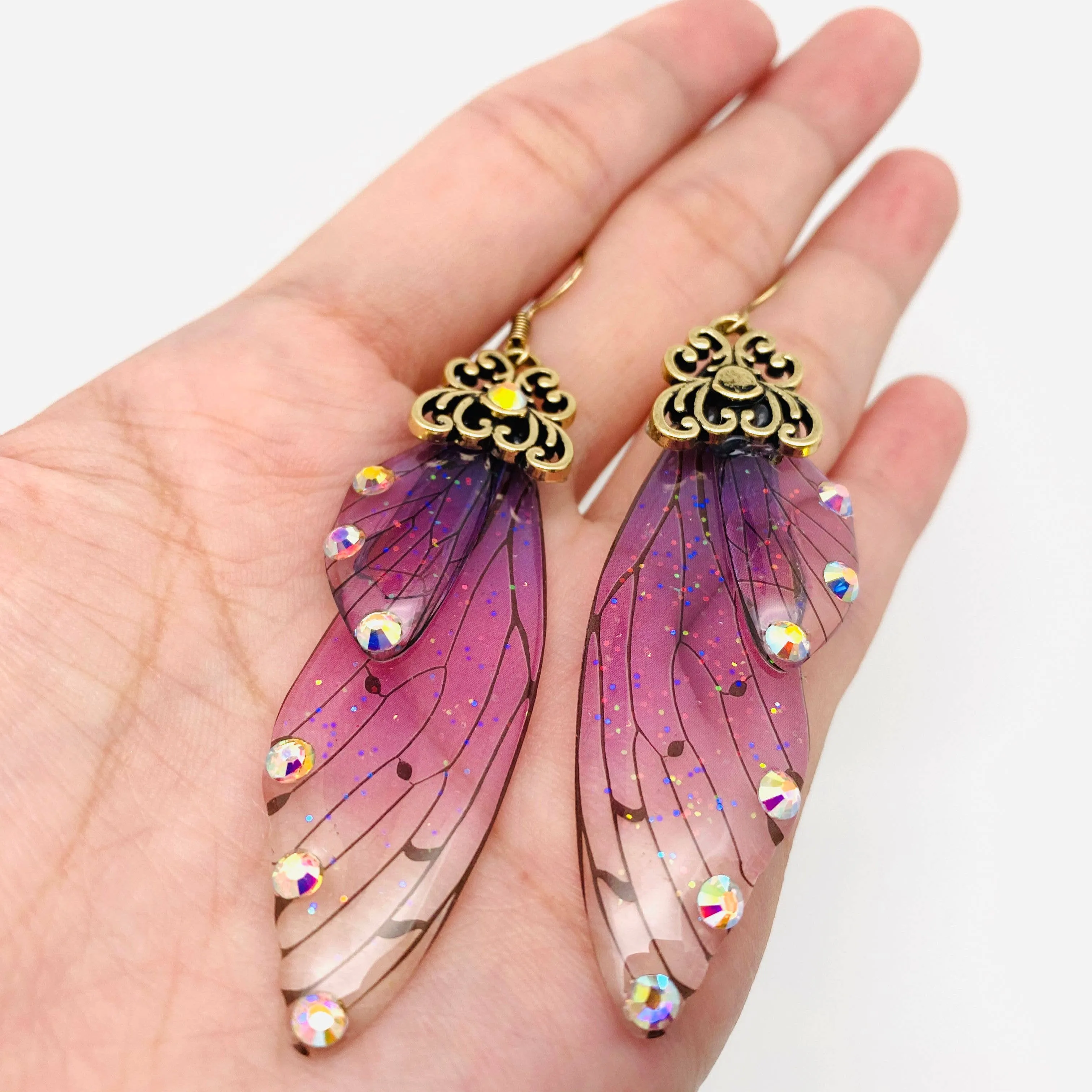 Handmade Fairy Wings Earrings Insect Butterfly Wing: A