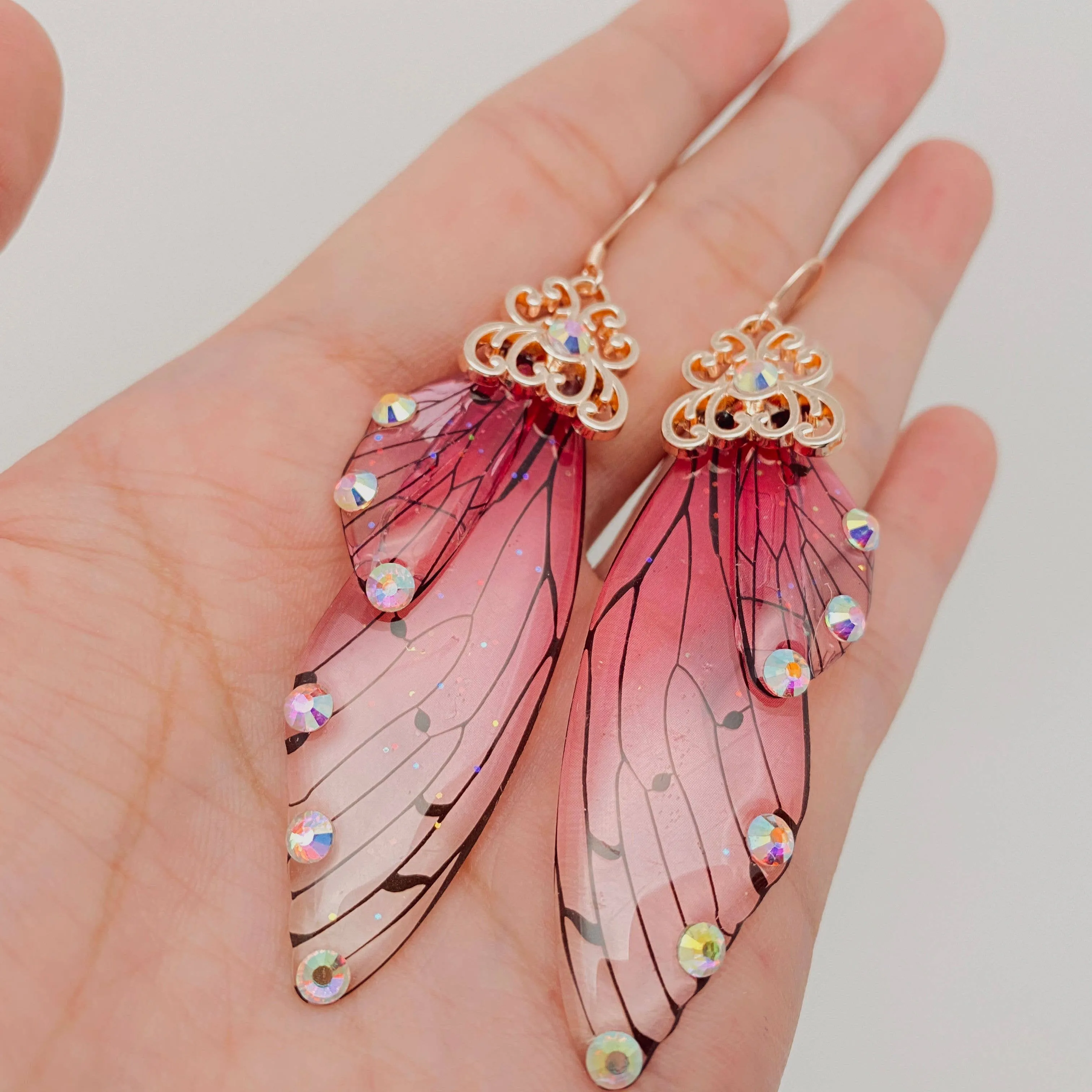 Handmade Fairy Wings Earrings Insect Butterfly Wing: A