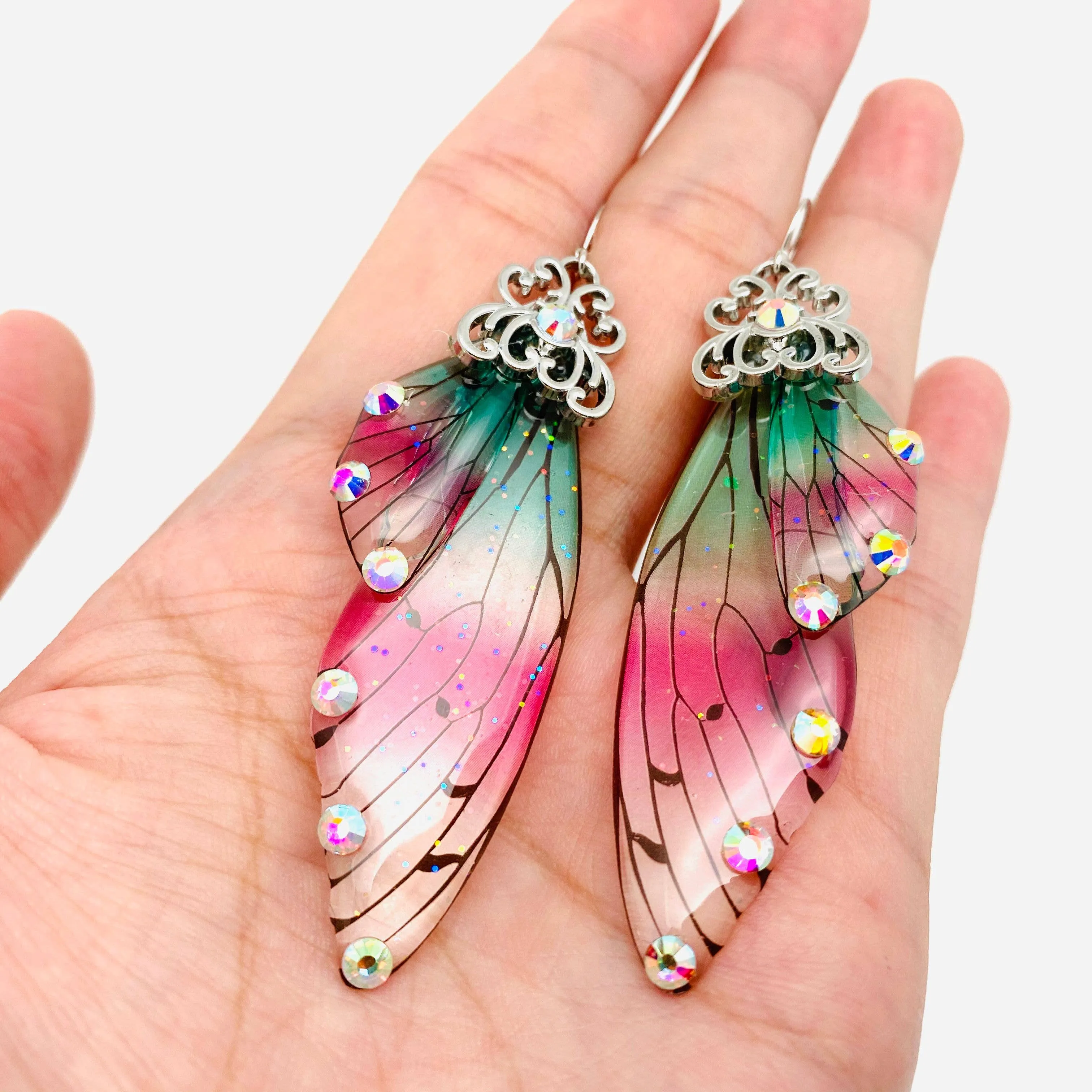 Handmade Fairy Wings Earrings Insect Butterfly Wing: A
