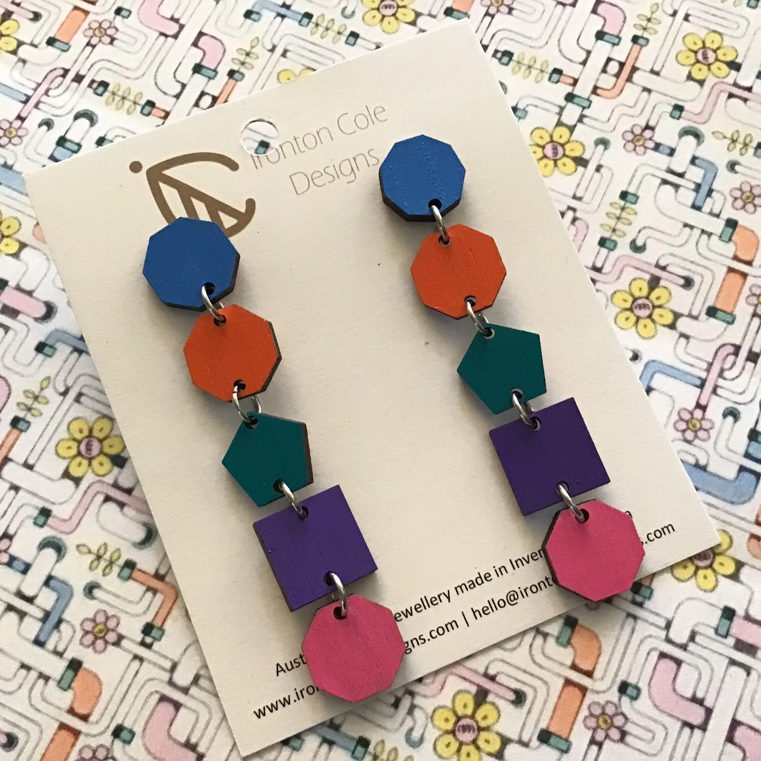 Handpainted Laser Cut earrings - Jewel Drop Range