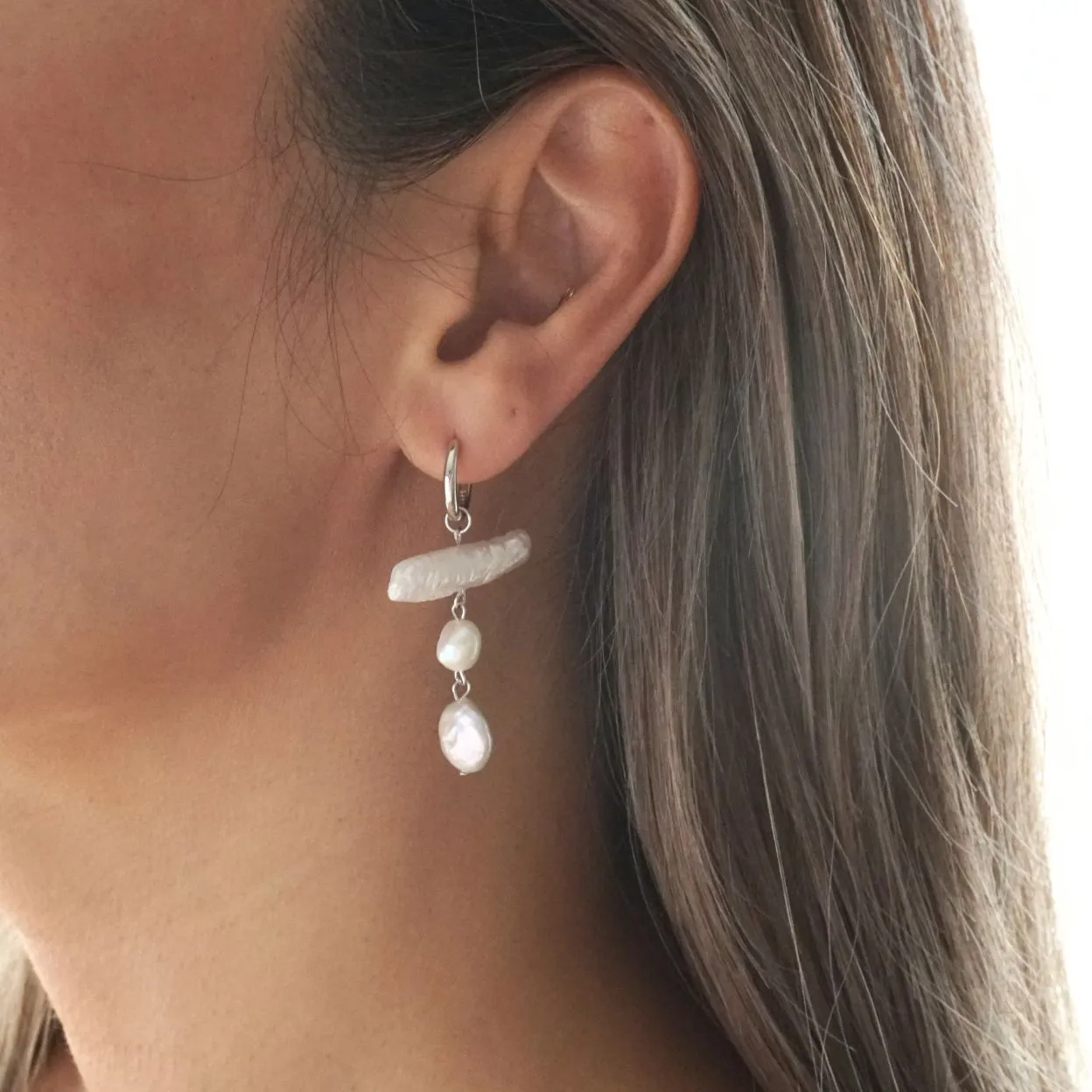 Harmony Pearl Hoop Earrings