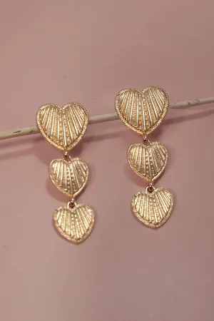 Heart Drop Etched Earrings